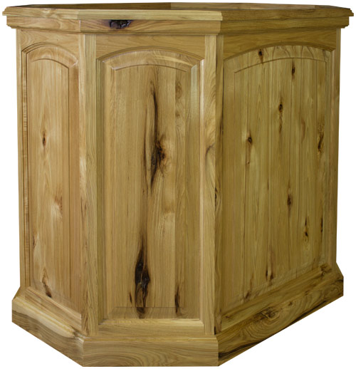 Arched Raised Panel 24" X 32" Rustic Hickory Floor Pedestal