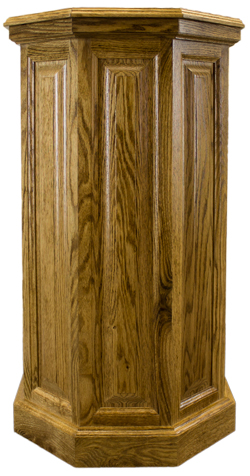 Rustic Oak Raised Panel Floor Pedestal