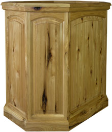 Rustic Hickory Elk Sized Arched Top Raised Panel Taxidermy Pedestal