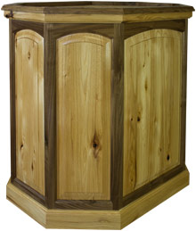 Rustic Walnut & Hickory Elk Sized Arched Top Raised Panel Taxidermy Pedestal