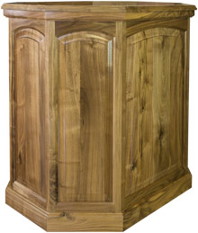 Rustic Walnut Elk Sized Arched Top Raised Panel Taxidermy Pedestal