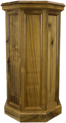 Flat Panel Black Walnut Taxidermy Pedestal Base